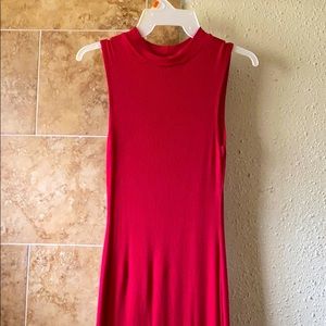 Long red casual dress